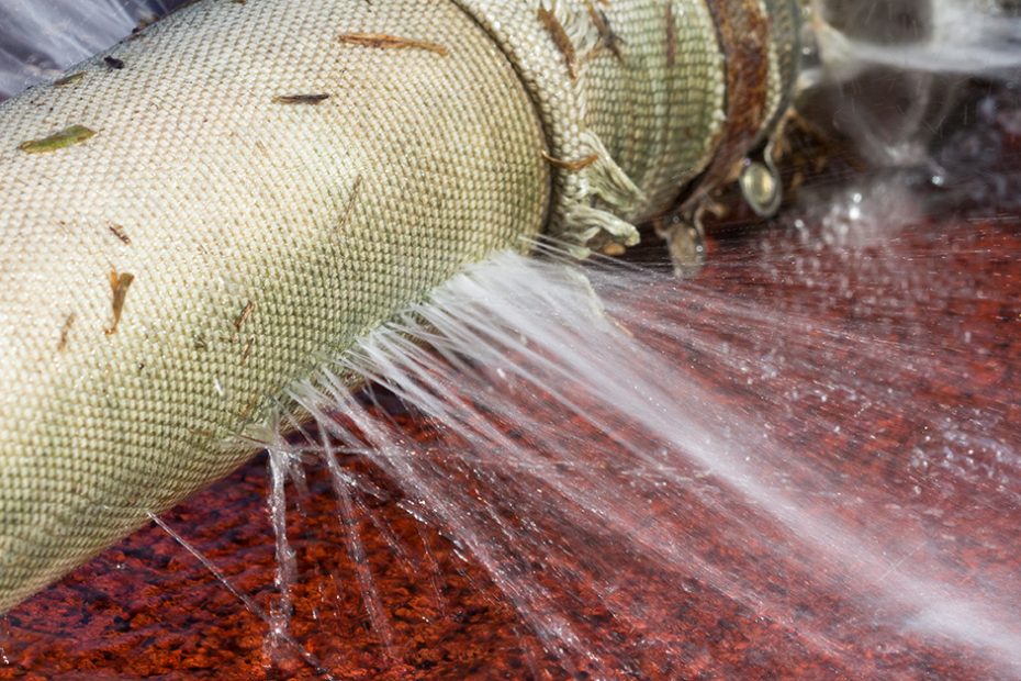 photo of industrial hose leaking
