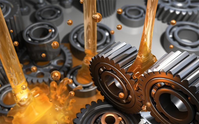 graphic of thick lubricants in mechanical gears